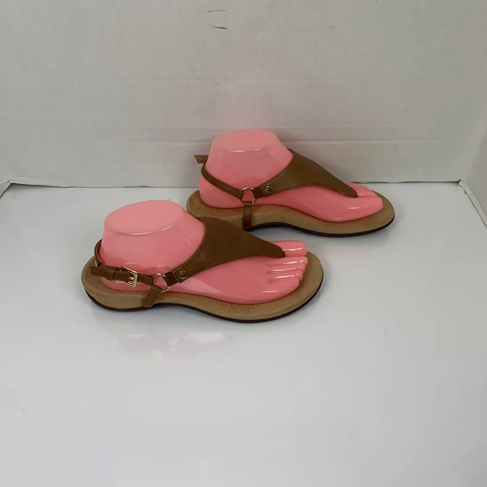 Vionic Kirra Women Brown Leather Thong Sandals Size 7 - Picture 9 of 11